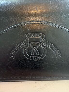 Ghurka Black Leather Wallet Original Collection Vintage Slim Bifold